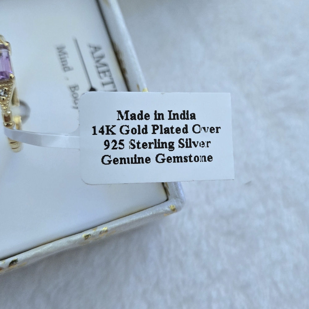 Shivam Amethyst💜 with White Topaz Ring💍 - NIB - Picture 9 of 16
